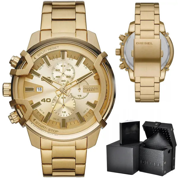 Diesel Griffed DZ4573 kronográf férfi karóra, aranyszínű acél, 48 mm, WR50