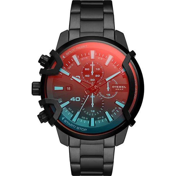 Diesel Griffed DZ4578 férfi kronográf karóra, fekete acél, 48 mm, WR50