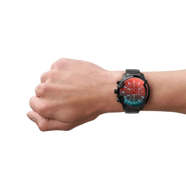 Diesel Griffed DZ4578 férfi kronográf karóra, fekete acél, 48 mm, WR50