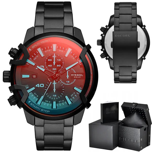 Diesel Griffed DZ4578 férfi kronográf karóra, fekete acél, 48 mm, WR50