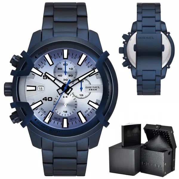 Diesel Griffed DZ4596 férfi karóra, kék, kronográf, acél szíj, 48 mm, 5 ATM