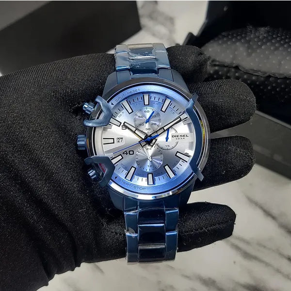 Diesel Griffed DZ4596 férfi karóra, kék, kronográf, acél szíj, 48 mm, 5 ATM
