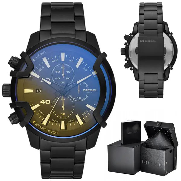 Diesel Griffed DZ4529 férfi karóra, fekete acél, 48 mm, kronográf, 5 ATM