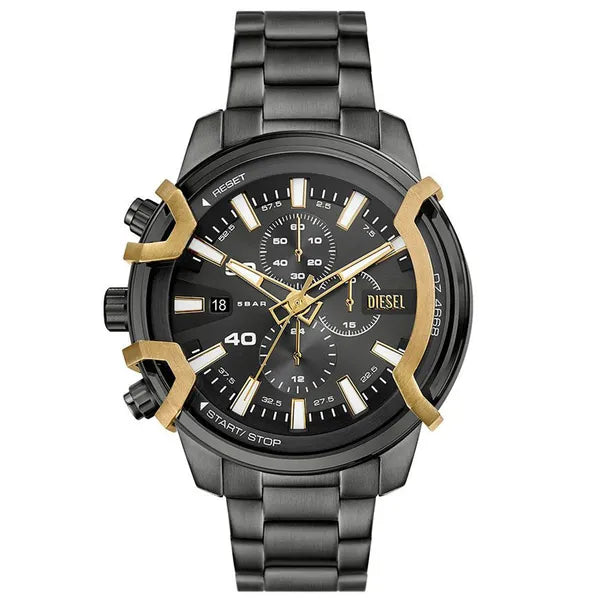 Diesel Griffed DZ4668 férfi karóra, szürke acél, 48 mm, kronográf, díszdobozzal