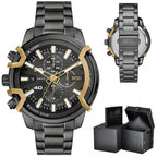 Diesel Griffed DZ4668 férfi karóra, szürke acél, 48 mm, kronográf, díszdobozzal