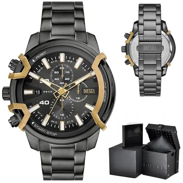 Diesel Griffed DZ4668 férfi karóra, szürke acél, 48 mm, kronográf, díszdobozzal