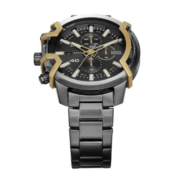 Diesel Griffed DZ4668 férfi karóra, szürke acél, 48 mm, kronográf, díszdobozzal