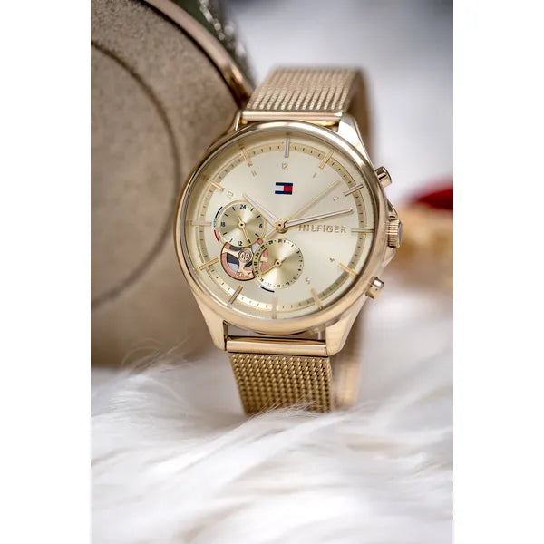 Tommy Hilfiger Quinn 1782417 női karóra, arany, 38 mm, acél, kvarc, WR30