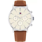 Tommy Hilfiger Tyson 1792143 férfi karóra, 44 mm, bőr szíj, WR50, bézs számlap