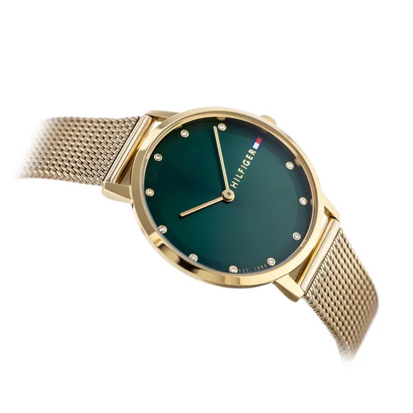 Tommy Hilfiger Pippa 1782668 női karóra, arany acél, zöld számlap, kvarc