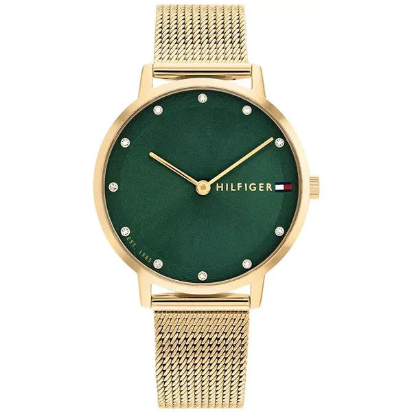 Tommy Hilfiger Pippa 1782668 női karóra, arany acél, zöld számlap, kvarc