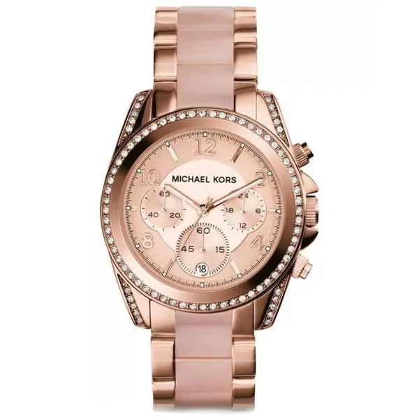 Michael Kors Blair MK5943 női karóra, rózsaarany acél, kronográf, WR100, 39 mm