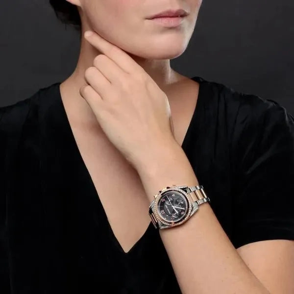 Michael Kors Blair MK6093 női karóra, kronográf, WR100, fekete számlap