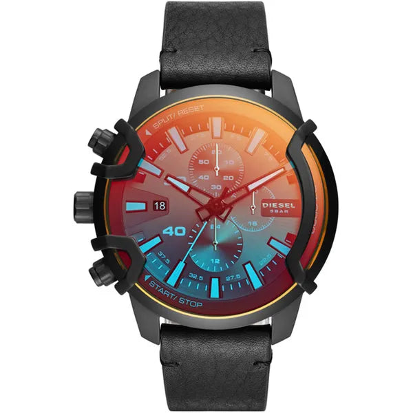 Diesel Griffed DZ4519 férfi kronográf karóra, fekete bőr, 46 mm