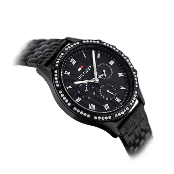 Tommy Hilfiger Ari 1782144 női karóra, fekete acél, 40 mm, kvarc, WR30