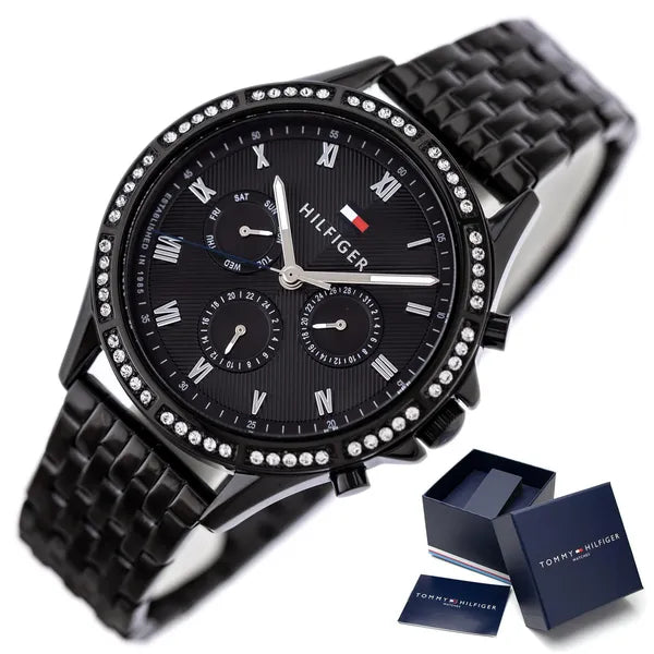 Tommy Hilfiger Ari 1782144 női karóra, fekete acél, 40 mm, kvarc, WR30