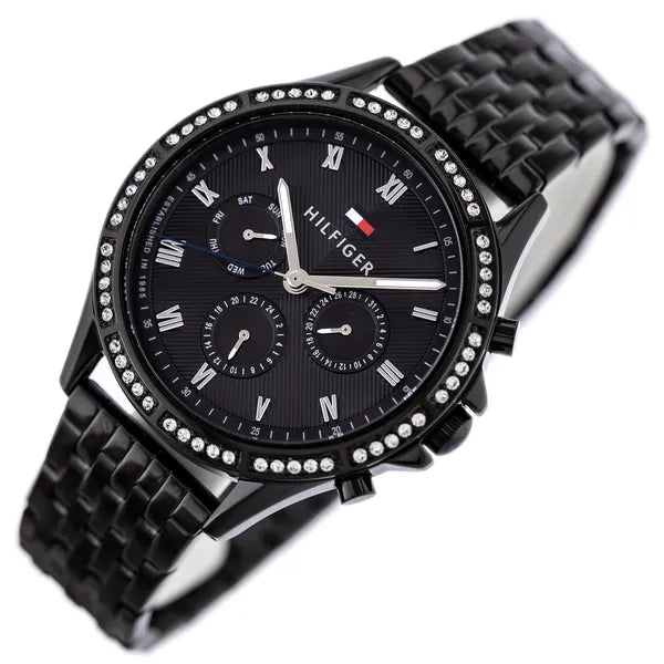 Tommy Hilfiger Ari 1782144 női karóra, fekete acél, 40 mm, kvarc, WR30