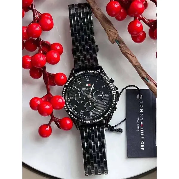 Tommy Hilfiger Ari 1782144 női karóra, fekete acél, 40 mm, kvarc, WR30