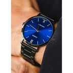 Casio férfi karóra MTP-VT01B-2B, 40 mm, kék számlap, fekete acél, WR30