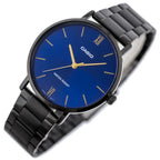 Casio férfi karóra MTP-VT01B-2B, 40 mm, kék számlap, fekete acél, WR30