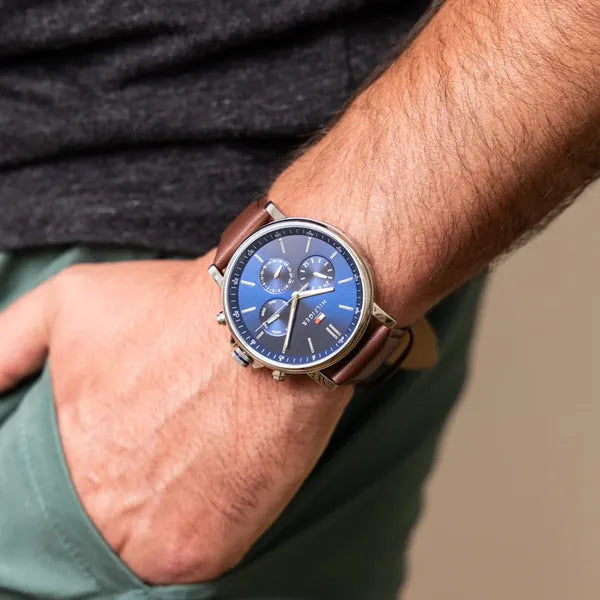 Tommy Hilfiger Tyson 1710585 férfi karóra, 44 mm, kék számlap, bőrszíj, WR50