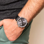 Tommy Hilfiger Tyson 1710586 férfi karóra, 44 mm, fekete bőr, WR50