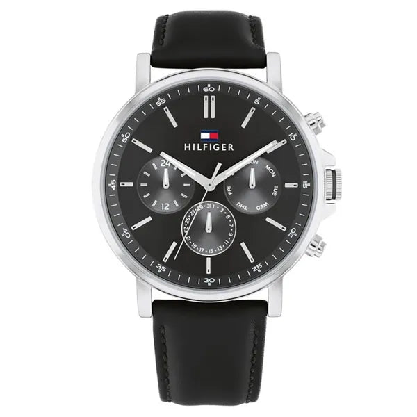 Tommy Hilfiger Tyson 1710586 férfi karóra, 44 mm, fekete bőr, WR50
