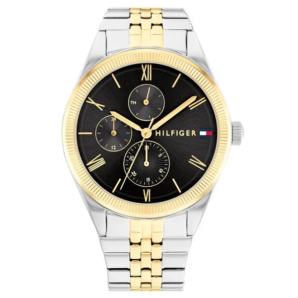 Tommy Hilfiger Monica 1782591 női karóra, kétszínű acél, fekete számlap, 38 mm