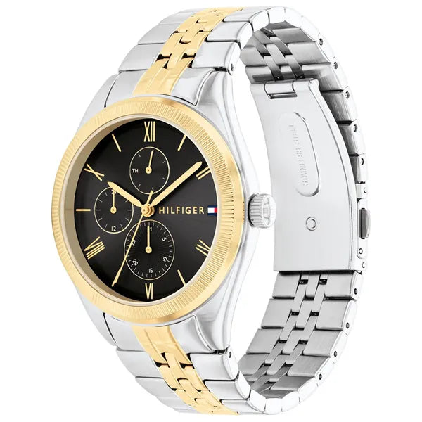 Tommy Hilfiger Monica 1782591 női karóra, kétszínű acél, fekete számlap, 38 mm
