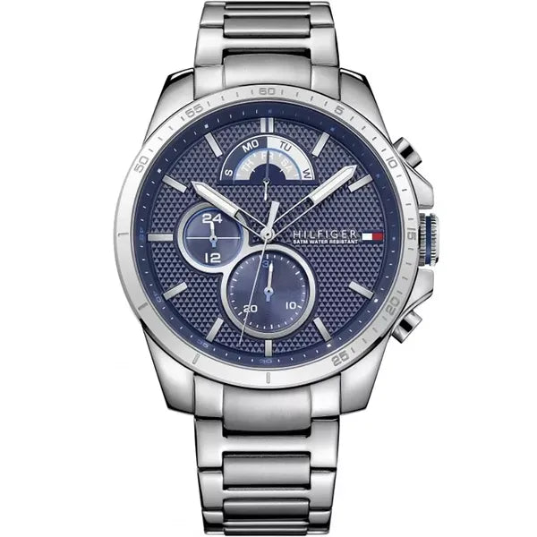 Tommy Hilfiger Decker 1791348 férfi karóra, nemesacél, kék, kvarc, WR50