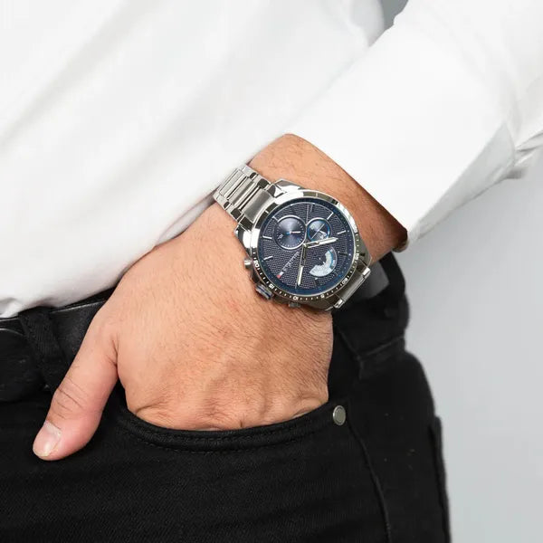 Tommy Hilfiger Decker 1791348 férfi karóra, nemesacél, kék, kvarc, WR50