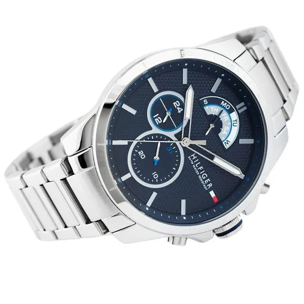 Tommy Hilfiger Decker 1791348 férfi karóra, nemesacél, kék, kvarc, WR50