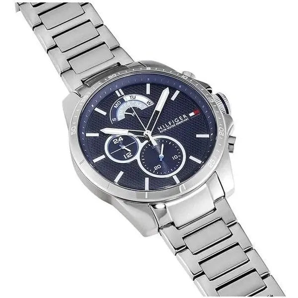 Tommy Hilfiger Decker 1791348 férfi karóra, nemesacél, kék, kvarc, WR50
