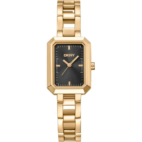 DKNY DK1L009M0015 női kvarc karóra, arany acél, fekete téglalap számlap