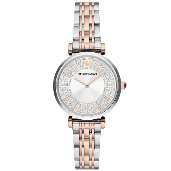 Emporio Armani AR11537 Gianni T-Bar női karóra, 32 mm, acél, kétszínű, kvarc