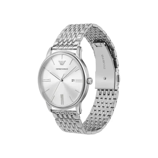 Emporio Armani férfi karóra AR11599, 42 mm, acél szíj, ezüst, WR50, kvarc
