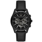 Emporio Armani AR11583 férfi kvarc karóra, fekete, bőr szíj, 41 mm, 3 ATM