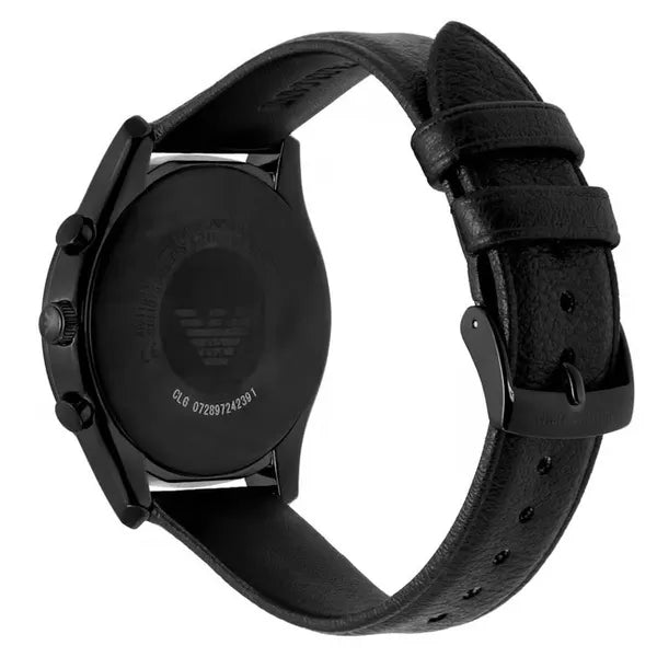 Emporio Armani AR11583 férfi kvarc karóra, fekete, bőr szíj, 41 mm, 3 ATM