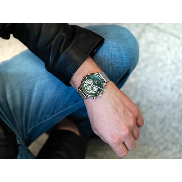Tommy Hilfiger 1710567 Legend férfi karóra, 44 mm, acél, zöld számlap, WR50