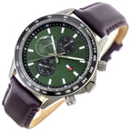 Tommy Hilfiger férfi karóra 1792017 Miles, 44 mm, zöld, barna bőr, WR50