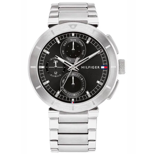 Tommy Hilfiger Lorenzo 1792116 férfi óra, 44 mm, fekete számlap, acél, 5 ATM