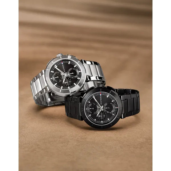 Tommy Hilfiger Lorenzo 1792116 férfi óra, 44 mm, fekete számlap, acél, 5 ATM