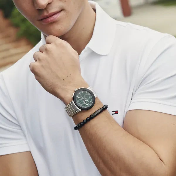 Tommy Hilfiger Lorenzo 1792117 férfi karóra, acél, zöld, 44 mm, 5 ATM