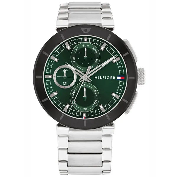 Tommy Hilfiger Lorenzo 1792117 férfi karóra, acél, zöld, 44 mm, 5 ATM