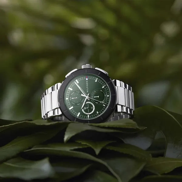 Tommy Hilfiger Lorenzo 1792117 férfi karóra, acél, zöld, 44 mm, 5 ATM