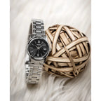 Casio női karóra LTP-V002D-1B3UDF, fekete számlap, acél szíj, dátum, WR30