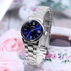 Casio LTP-V002D-2B3UDF női karóra, ezüst acélszíj, kék számlap, WR30
