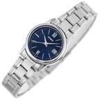 Casio LTP-V002D-2B3UDF női karóra, ezüst acélszíj, kék számlap, WR30