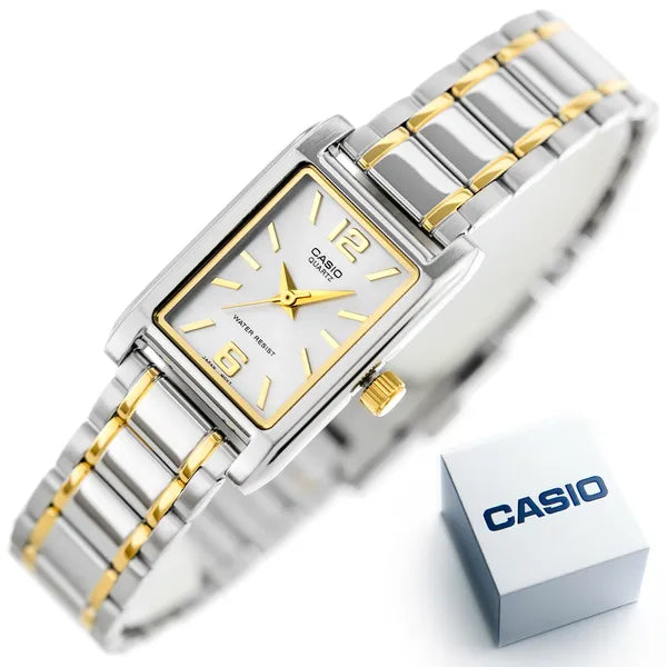 Casio női karóra LTP-1235SG-7ADF, téglalap tok, kvarc, acél, ezüst‑arany