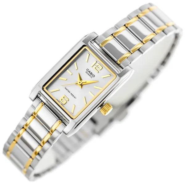 Casio női karóra LTP-1235SG-7ADF, téglalap tok, kvarc, acél, ezüst‑arany